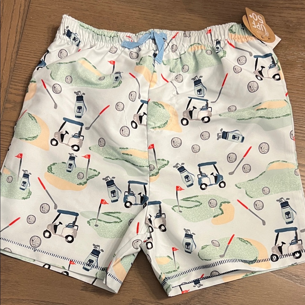 Golf Cart Print Swim Shorts by mudpie nwt 4/5t